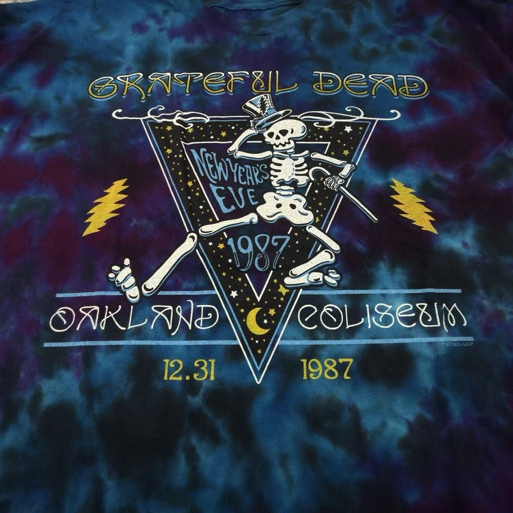 Grateful Dead Liquid Blue XL New Years Eve 1987 Oakland Tie Dye Long Sleeve
